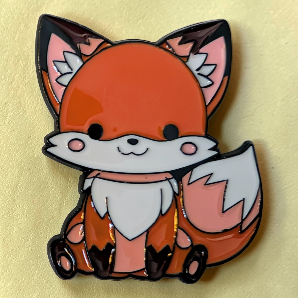 Adorable Orange Fox Enamel Pin